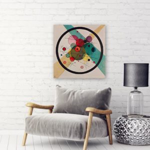 Circles of Circle Painting over a Modern Sofa - Lavelart Photo of Circles of Circle Painting over a Modern Sofa
