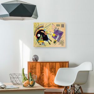 Black and Violet Painting in Modern Living Room - Lavelart Photo of Black and Violet Painting in Modern Living Room