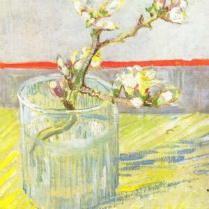 Photo of Almond branch in a glass painting