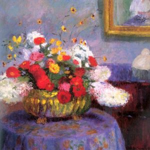Photo of Round Bowl With Flowers painting