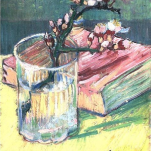 Photo of Awesome Blossom Branch In A Grass With A Book Painting Photo