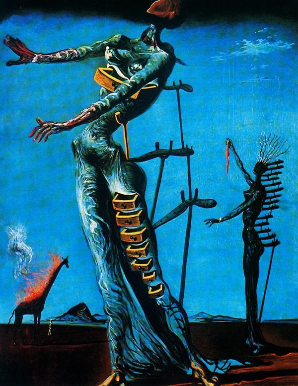 The-burning-giraffe - Lavelart Photo of The burning giraffe Painting